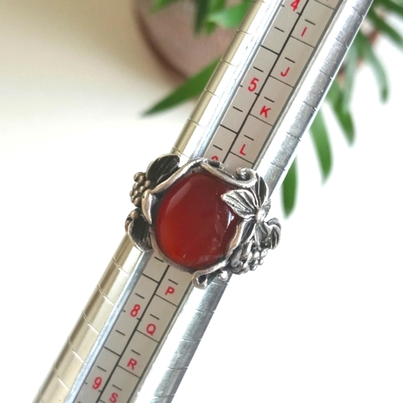 925 Sterling Silver Red Jasper Gemstone Ring Size 7 - Picture 9 of 10